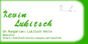 kevin lukitsch business card